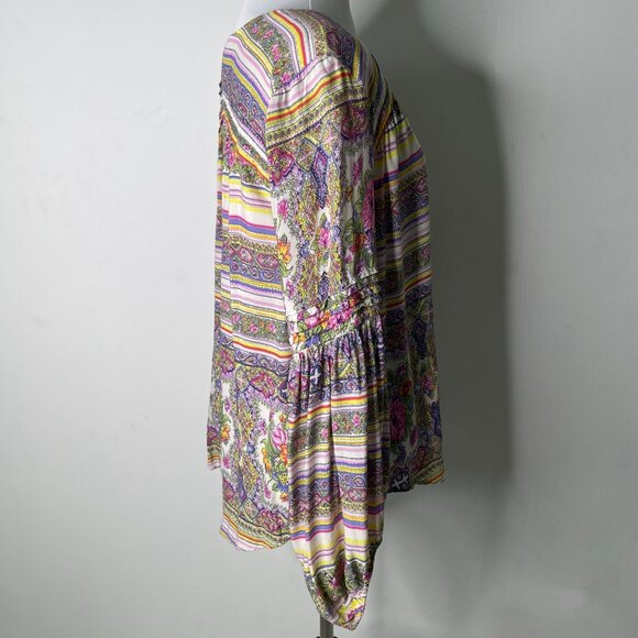 Maeve by Anthropologie Women's Yellow Ceresco Peasant Boho Floral Blouse Small - Picture 4 of 10